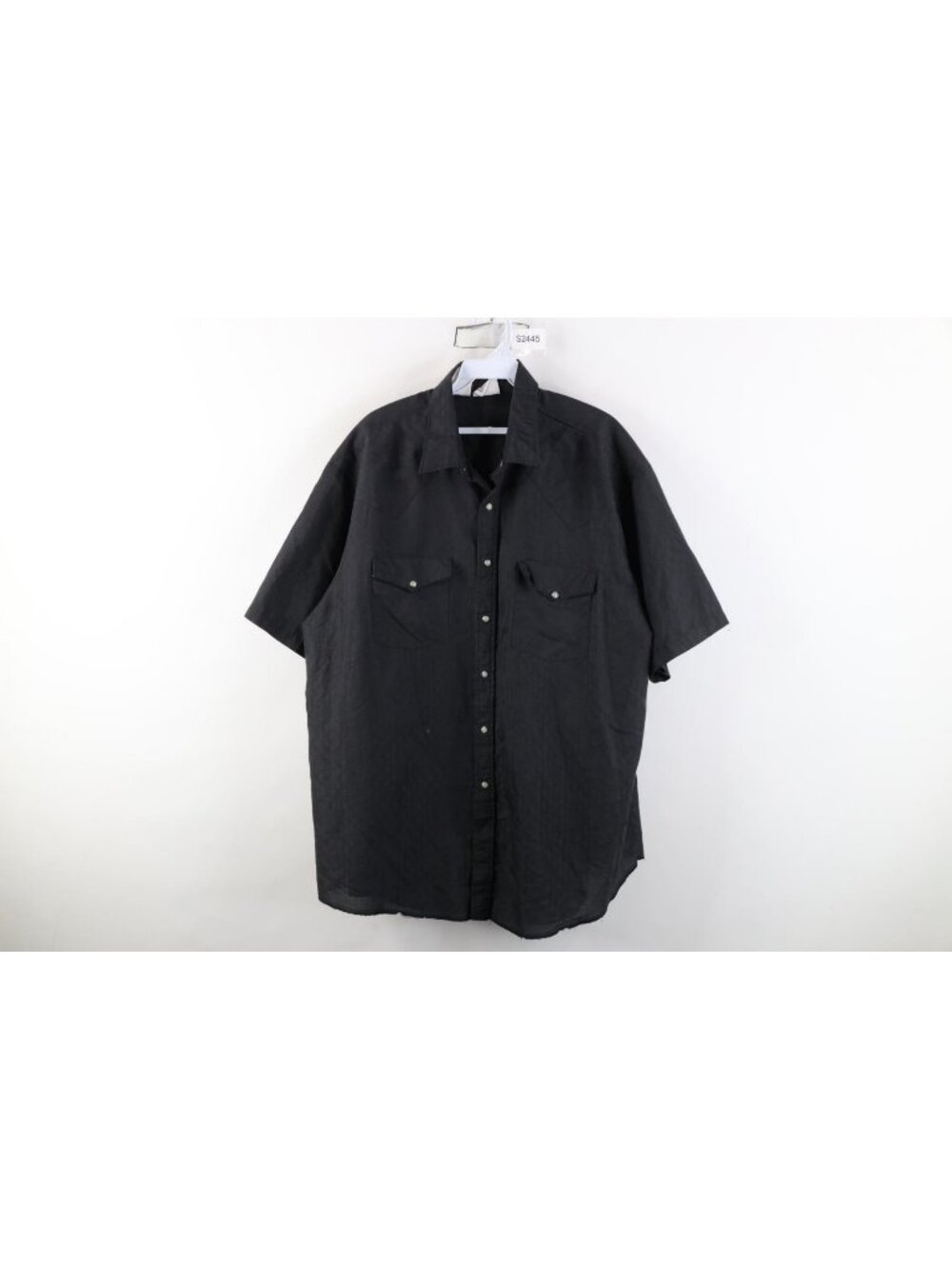 Vintage 90s Rockabilly Mens XL Western Satin Cowboy Snap Button Shirt Black